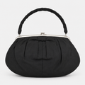 Black Handbag with Kiss-Lock Closure-1
