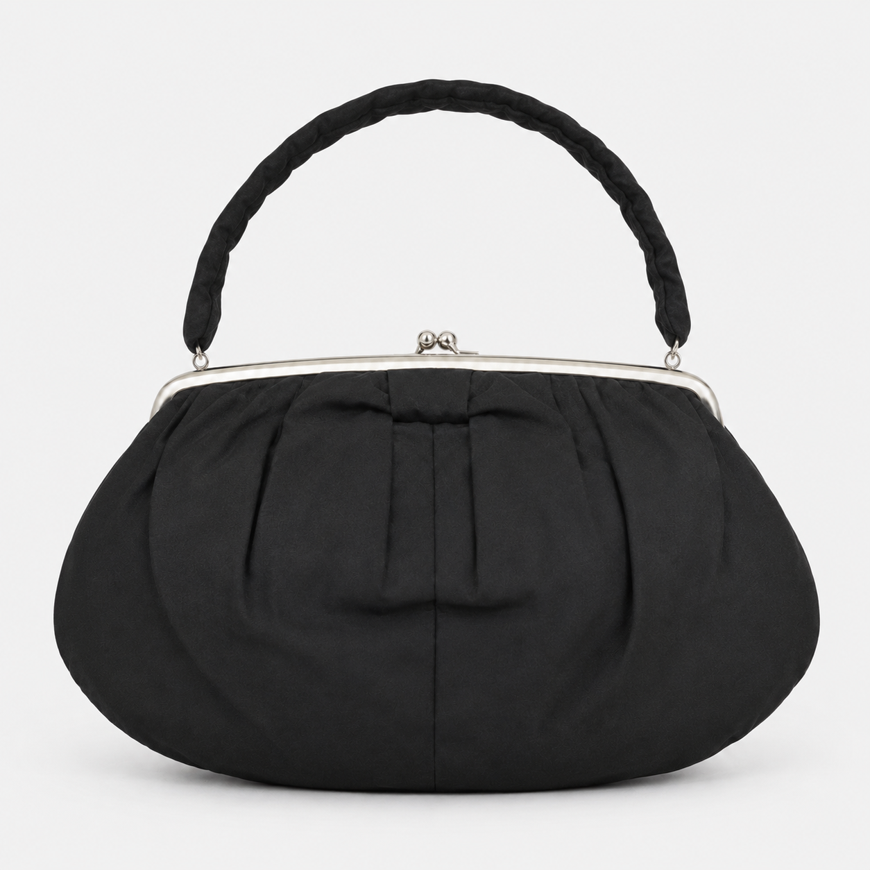 Black Handbag with Kiss-Lock Closure-1