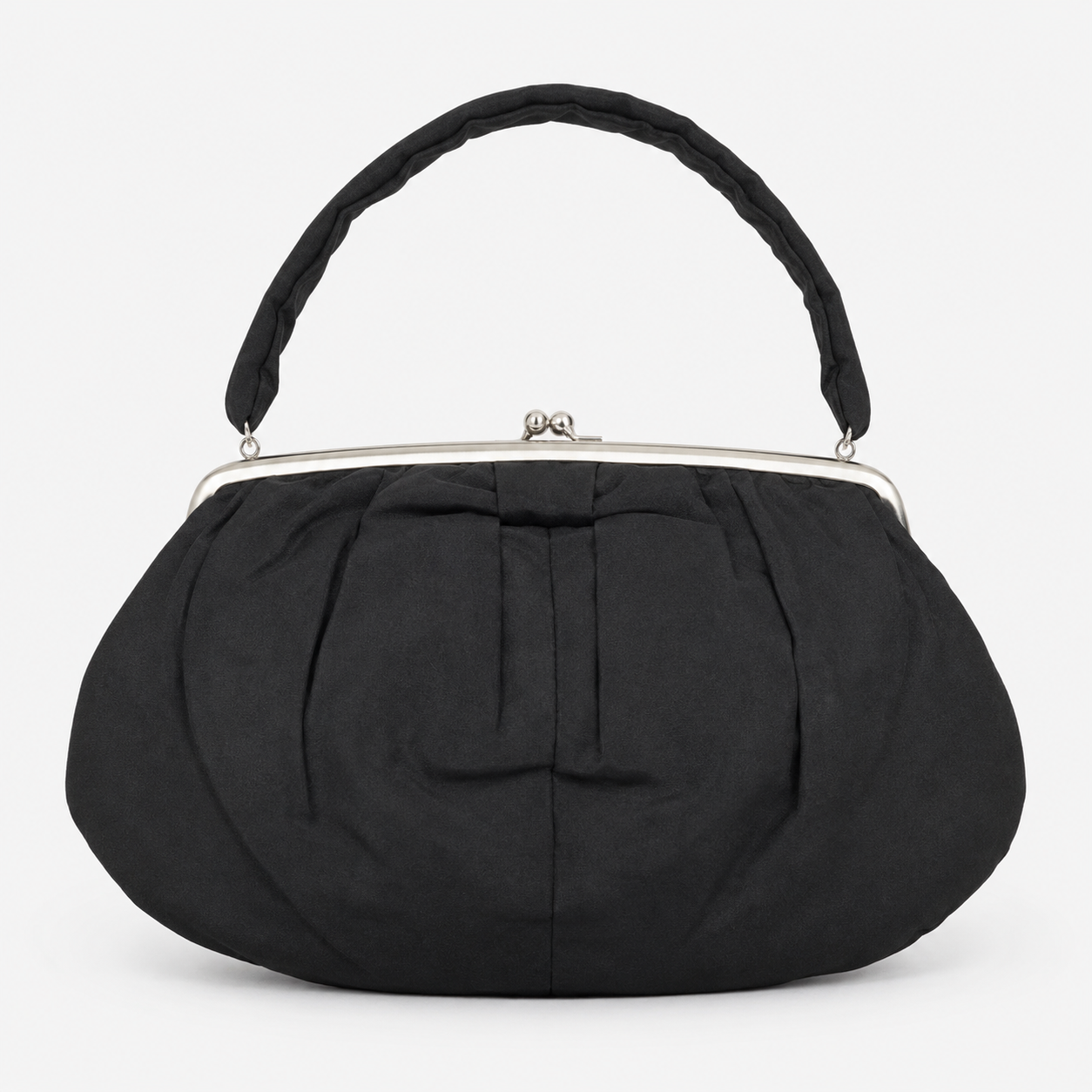 Black Handbag with Kiss-Lock Closure-2