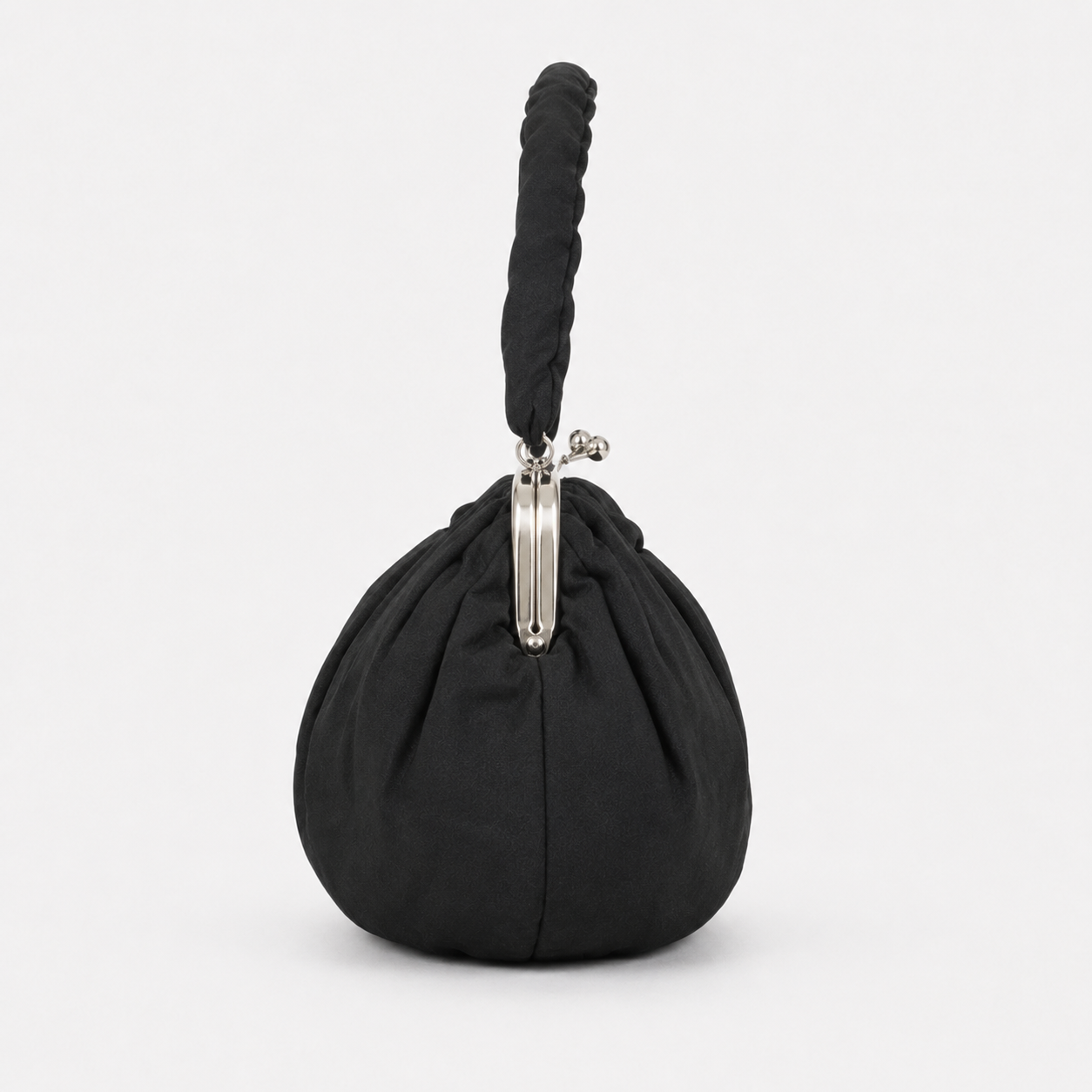 Black Handbag with Kiss-Lock Closure-5