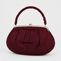 Burgundy Handbag with Kiss-Lock Closure-1