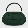 Green Handbag with Kiss-Lock Closure-1