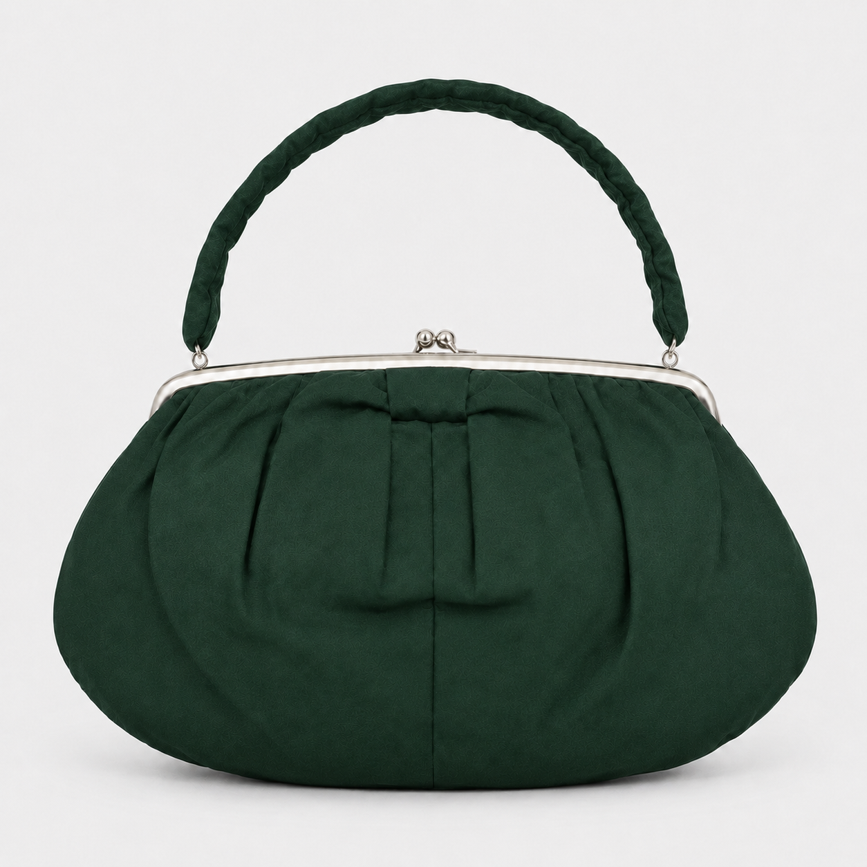 Green Handbag with Kiss-Lock Closure-1