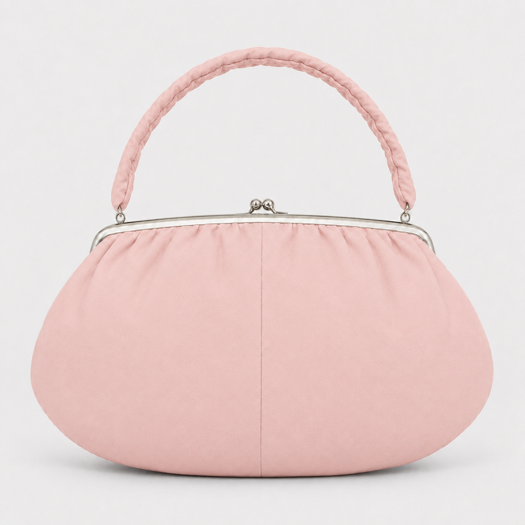 Pink Handbag with Kiss-Lock Closure-1