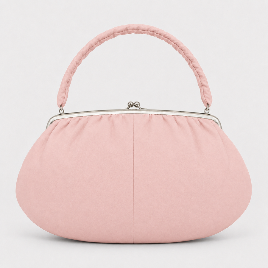 Pink Handbag with Kiss-Lock Closure