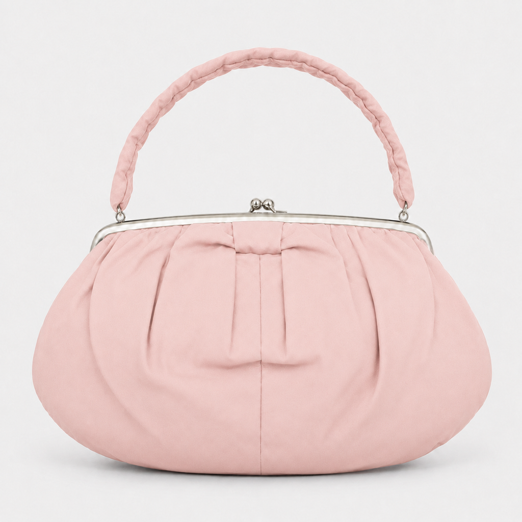 Pink Handbag with Kiss-Lock Closure-2