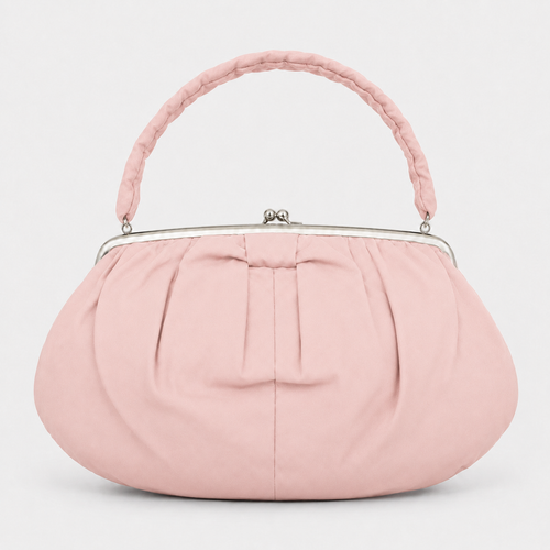 Pink Handbag with Kiss-Lock Closure-2